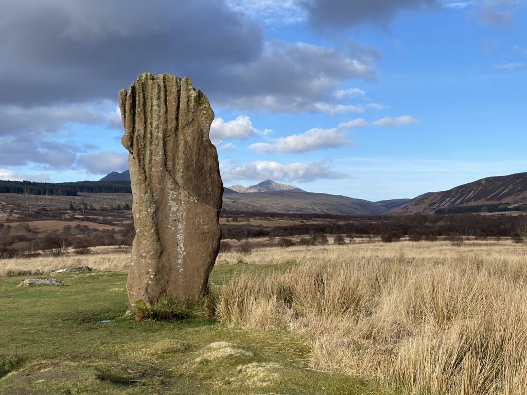 Machrie Moor 3 Standing Stones  Isle of Arran Wanderung Schottland Schaf 