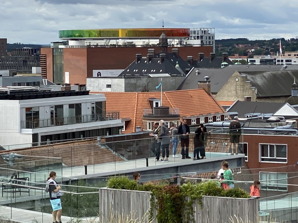 Strøget Salling Århus Dänemark Jütland Nord Nebel Niesel Shopping Einkaufstrasse ARoS Kunstmuseum Aussicht Dachterrasse