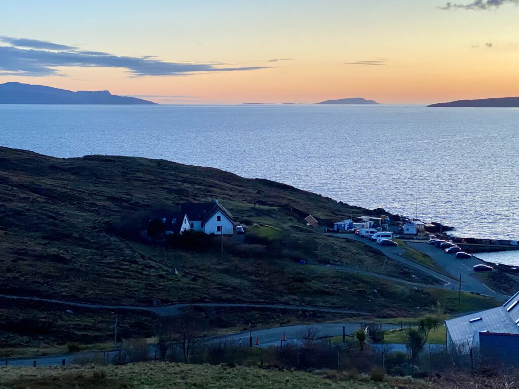 Elgol Sonnenuntergang Meer Aussicht Isle of Skye Schottland Highlands