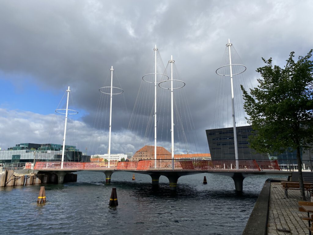 Fußgängerbrücke Kopenhagen Dänemark Hauptstadt Circle Bridge Cirkelbroen