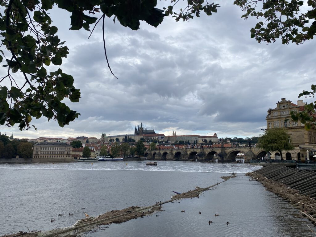 Blick zur Karlsbrücke und Prager Burg