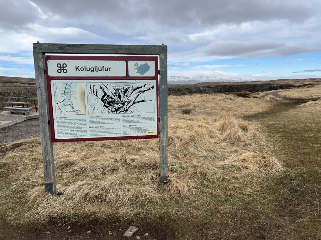 Kolugljúfur Canyon Infotafel