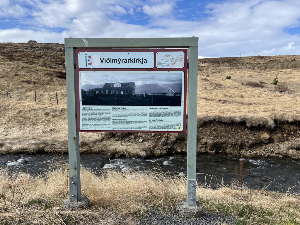 Víðimýri Torf-Kirche Infotafel