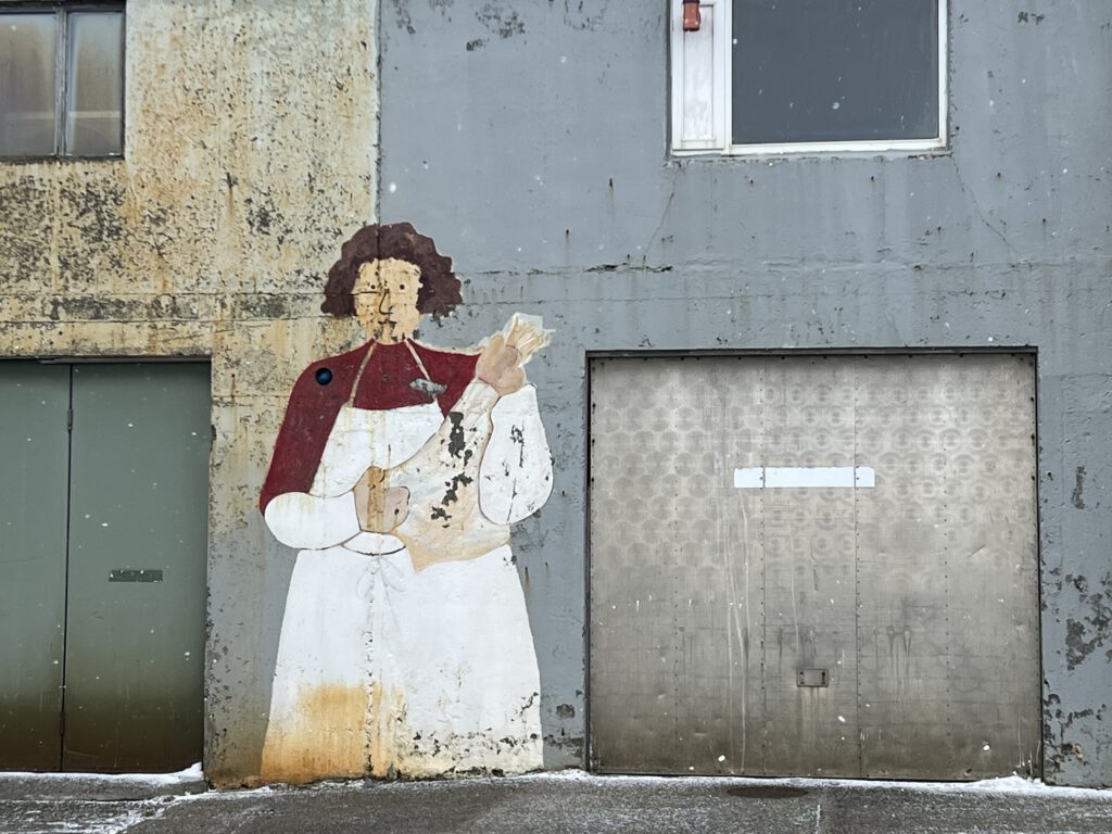 Graffiti am Hafen von Ólafsfjörður