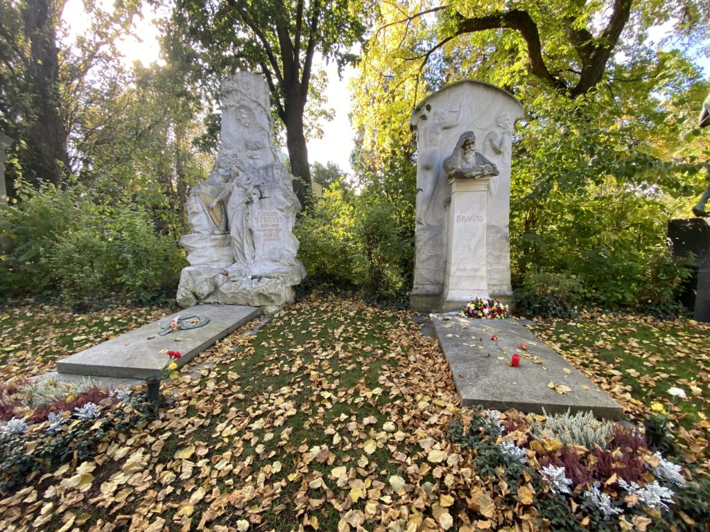 Grabstätten von Johann Strauss und Brahms
