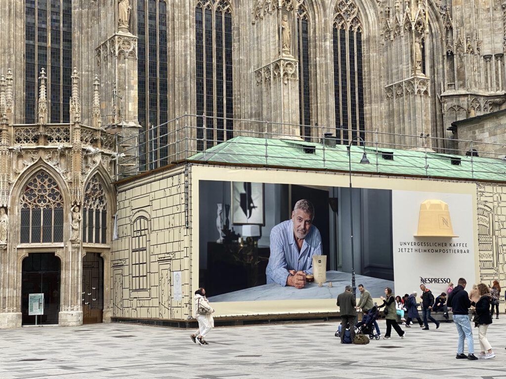 Nespresso Werbung am Stephansdom