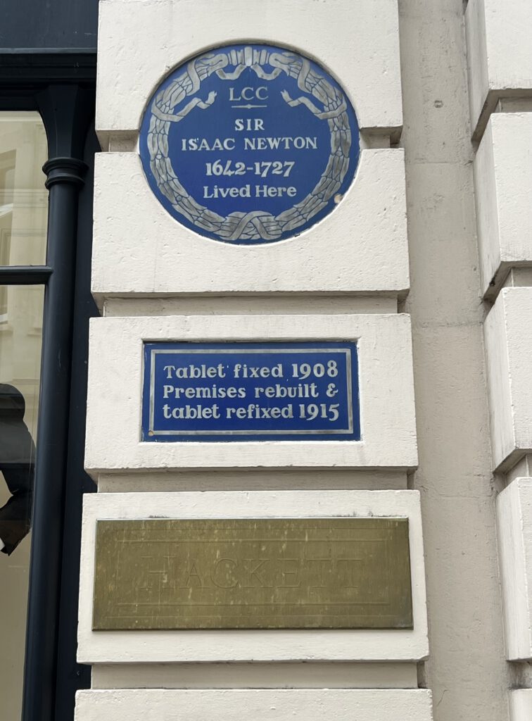Blue Plaque Isaac Newton